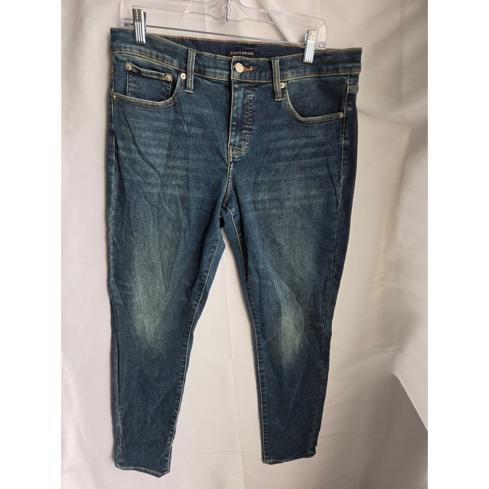 Lucky Brand Ava Jeans Womens Blue Dark Wash Skinny Mid Rise Skinny